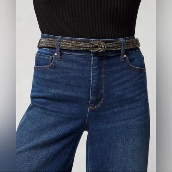 WHBM black crystal knot stretch belt  display picture 3